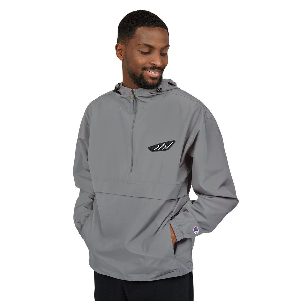 Champion Packable Anorak Jacket — Lightweight Windbreaker with Checker Flag Logo